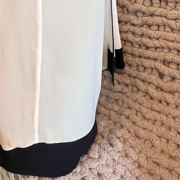 Joesph Ribkoff Sleeveless White with Black Trim Top with Ruffled front Size 8 - Picture 9 of 12